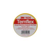 Cinta Eléctrica de PVC Temflex 165 Color Amarillo 19 mm x 18.3 m