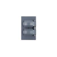 Placa de Intemperie para Contacto Dúplex Plástica Color Gris