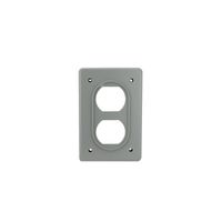 Placa Aluminio para Receptáculo Dúplex Gris