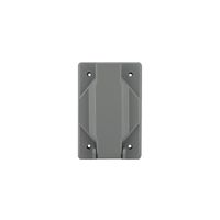 Placa Aluminio con Tapa para Receptáculo Sencillo Gris 35Mm