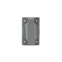 Placa Aluminio con Tapa para Receptáculo Sencillo Gris 55 mm