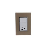 Placa Línea Venecia Champagne con Apagador y Contacto 127V