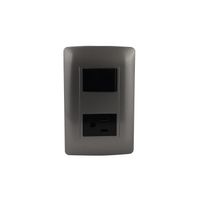 Placa Línea Graphite con Apagador y Contacto 127V