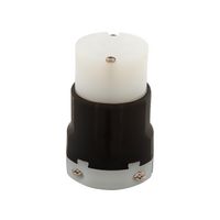 Conector Media Vuelta 2P 3H 15A 125V Nema L5-15 Color Negro con Blanco