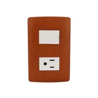 Placa Línea Wooden con Apagador y Contacto 127V