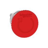 Cabeza de botón de emergencia Harmony de 40 mm ancho, rojo, restablecimiento con giro