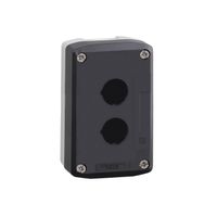 Caja vacía Harmony XALD XALK plástico tapa gris oscura para pulsador ø 22, 2 orificios