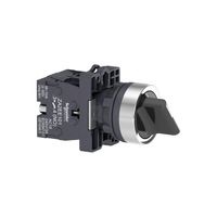 Conmutador selector completo, Easy Harmony XA2, plástico, negro, 22mm, 3 posiciones, fijo, 2NO