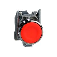 Pulsador rojo Ø 22 - retorno resorte nivelado - 1 NC