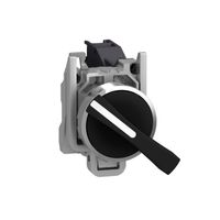 Selector negro Ø 22 mango largo de 2 posiciones - 1 NA
