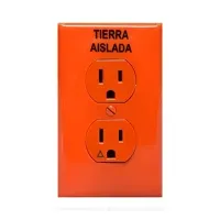 Kit de Contacto Dúplex Leviton, Tierra Aislada (IG), 15A, 125V, con Placa