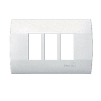 Placa Schneider Electric de 3 Módulos, Línea Duna, Color Blanco