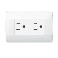 Kit Contacto Dúplex Schneider Electric Duna, 15A, 127V, 2P+T, Blanco, con Placa