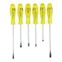 Juego de 6 Desarmadores Keer, Puntas Magnetizadas, Mango Transparente