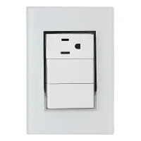 Placa Armada Sanelec Venecia, 2 Apagadores y 1 Contacto Aterrizado, Blanco