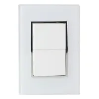 Placa Armada Sanelec Venecia, 2 Apagadores Sencillos y 1 de Escalera, Blanco