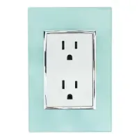 Placa Armada Sanelec Venecia con 2 Contactos, Color Aqua