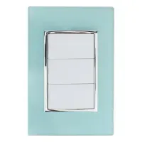 Placa Armada Sanelec Venecia Aqua, 3 Apagadores, Uso Exterior, IP54